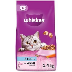 Hrana uscata pentru pisici WHISKAS, Sterile, Somon, 1.4 kg