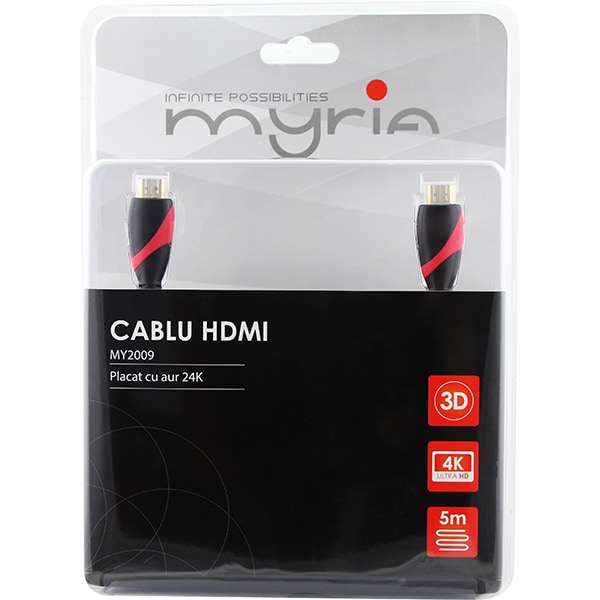 Cablu HDMI MYRIA MY2009, negru