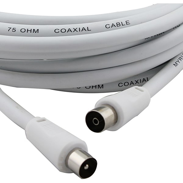 Cablu antena coaxial MYRIA MY2017, 3m, alb