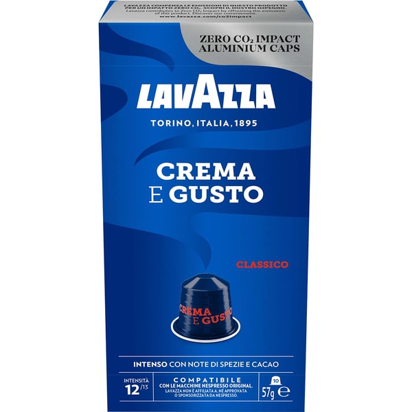 Capsule cafea LAVAZZA Crema e Gusto, compatibile Nespresso, 10 capsule, 57g