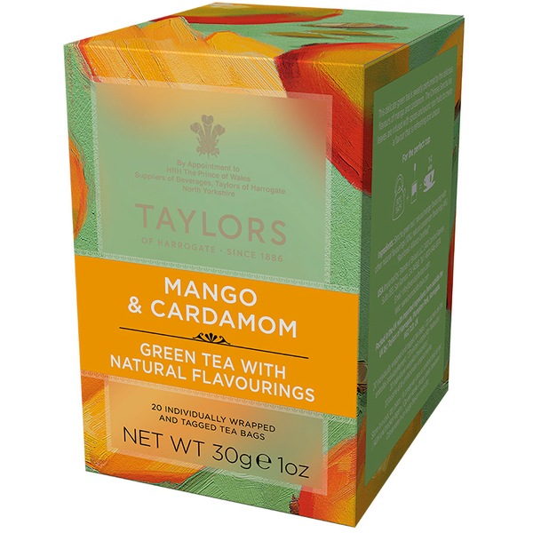 Ceai verde TAYLORS OF HARROGATE Mango & Cardamom, 20 buc, 30g
