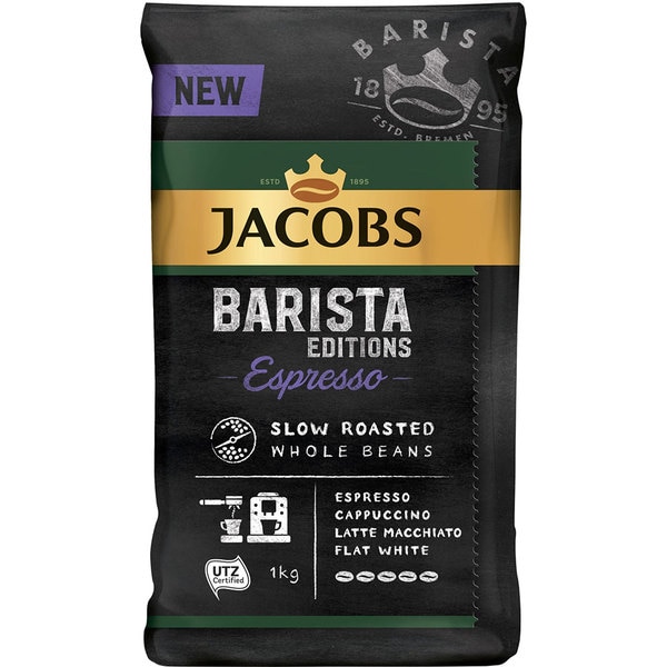 Pachet cafea boabe JACOBS Barista Editions Espresso & Jacobs Barista Crema, 2 x 1000g