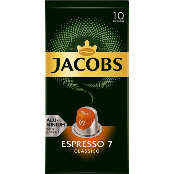Capsule cafea JACOBS Espresso 7 Classico, compatibile Nespresso, 10 capsule, 52g