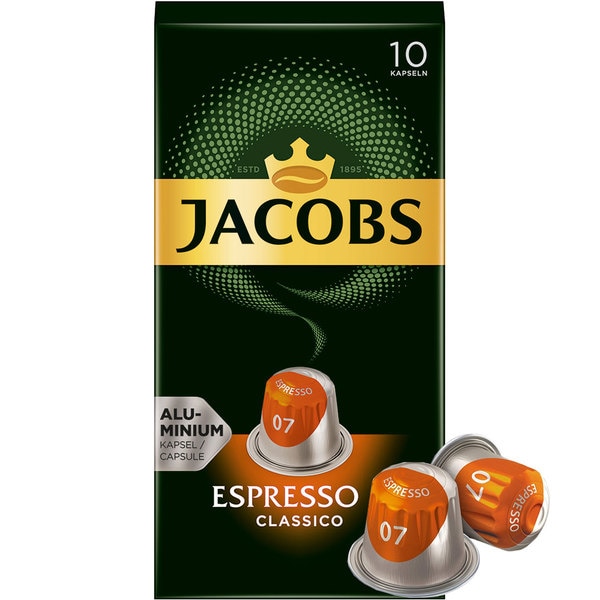 Capsule cafea JACOBS Espresso 7 Classico, compatibile Nespresso, 10 capsule, 52g