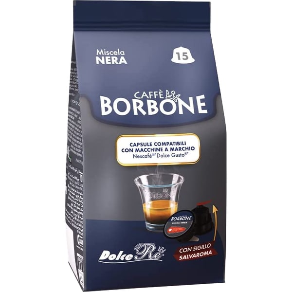 Capsule cafea BORBONE Nero, compatibile Dolce Gusto, 15 capsule, 105g