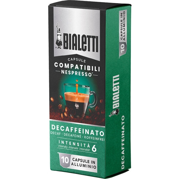 Capsule cafea BIALETTI Decaffeinato, compatibile Nespresso, 10 capsule, 55g