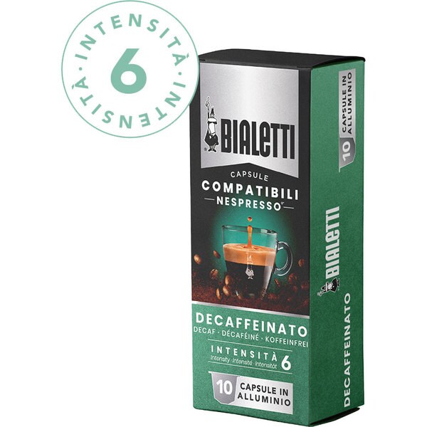 Capsule cafea BIALETTI Decaffeinato, compatibile Nespresso, 10 capsule, 55g