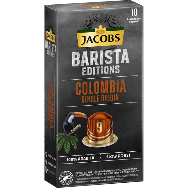 Capsule cafea JACOBS Barista Columbia Origins, compatibile Nespresso, 10 capsule, 52g