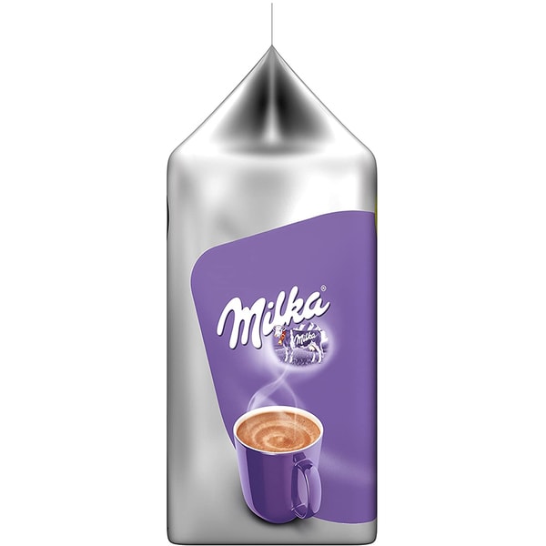 Capsule cafea JACOBS Milka, compatibile Tassimo, 8 capsule cafea + 8 capsule lapte, 240g