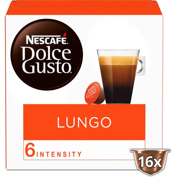 Capsule cafea NESCAFE Caffe Lungo, compatibile Dolce Gusto, 16 capsule, 112g