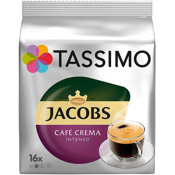 Capsule cafea JACOBS Cafe Crema Intenso, compatibile Tassimo, 16 capsule, 132.8g