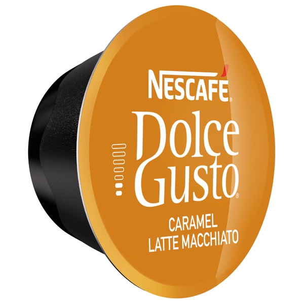 Capsule cafea NESCAFE Dolce Gusto Caramel Macchiato, 8 capsule cafea + 8 capsule lapte, 168.8g