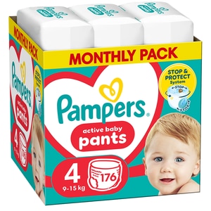 Scutece chilotel PAMPERS Active Baby Pants XXL Box nr 4, Unisex, 9-15 kg, 176 buc