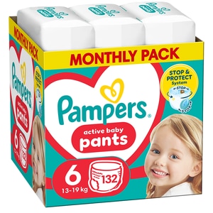 Scutece chilotel PAMPERS Active Baby Pants XXL Box nr 6, Unisex, 13-19 kg, 132 buc