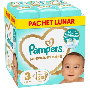 Scutece PAMPERS Premium Care XXL Box nr 3, Unisex, 6-10 kg, 200 buc
