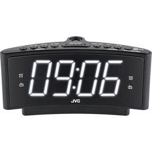Radio cu ceas JVC RA-E314B, proiectie, FM, negru