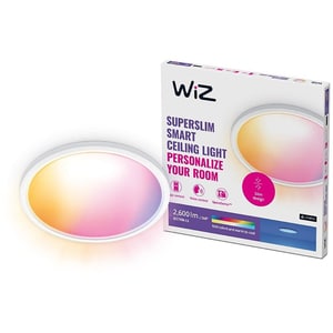 Plafoniera LED Smart WIZ Superslim, 22W, 2600lm, Wi-Fi, alb