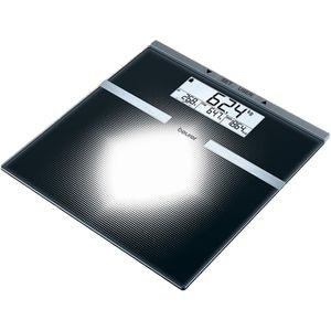 Cantar de diagnostic BEURER BG21, 180kg, electronic, sticla, negru