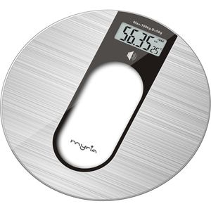 Cantar corporal MYRIA MY4901GY, 180kg, electronic, sticla securizata, argintiu