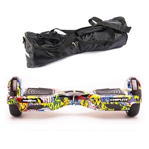 Hoverboard FREEWHEEL Complete, 6.5 inch, viteza 15 km/h, motor 2 x 350W, graffiti galben + geanta transport cadou