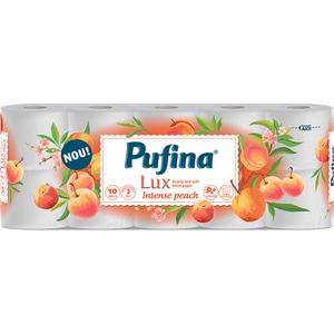 Hartie igienica PUFINA LUX Intense Peach, 3 straturi, 10 role