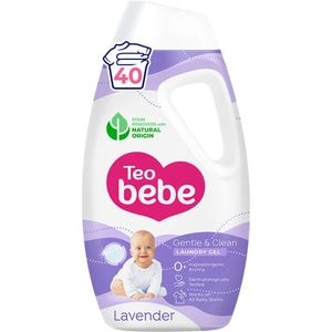 Detergent lichid TEO BEBE Gentle & Clean Lavender, 1.8 l, 40 spalari