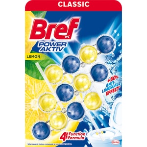 Odorizant toaleta BREF Power Aktiv Lemon, 3 x 50g