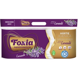 Hartie igienica FOXIA Lavanda, 2 straturi, 10 role