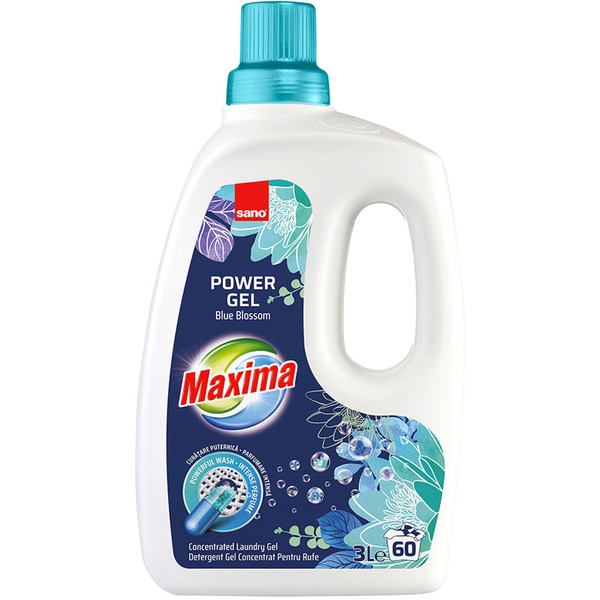 Detergent lichid SANO Maxima Power Gel Blue Blossom, 3 l, 60 spalari