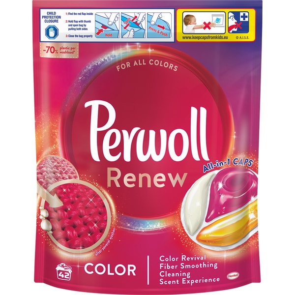 Detergent capsule PERWOLL Renew Color, 42 spalari
