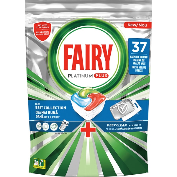 Detergent pentru masina de spalat vase FAIRY Platinum Plus Deep Clean, 37 spalari