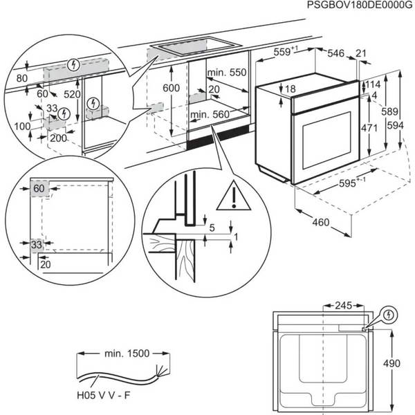 Cuptor incorporabil AEG BPE742380M, Electric, Autocuratare pirolitica, 71 l, Clasa A++, inox antiamprenta