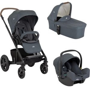 Carucior 3in1 JOIE A-Tour Chrome Dlx T1201GAMNL0, 5 puncte, 0 luni+, gri antracit-negru
