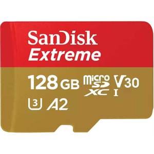 Card de memorie SANDISK Extreme microSDXC UHS-I, 128GB, 160MB/s, C10, U3, V30, A2, adaptor