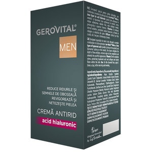 Crema de fata antirid GEROVITAL Men Acid Hialuronic, 30ml