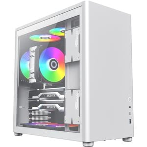 Carcasa PC GAMEMAX Spark Pro, USB Type-C, Fara sursa, alb