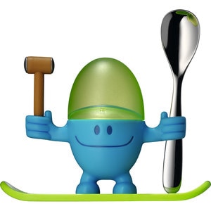Set suport ou si lingurita WMF McEgg 616687620, plastic, albastru