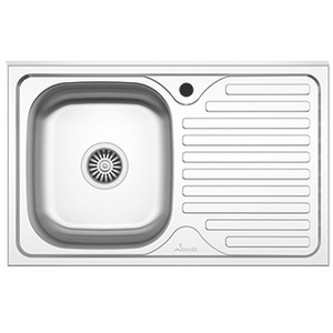 Chiuveta bucatarie SANOBI 1001 MSM, 1 cuva, picurator dreapta, inox, argintiu