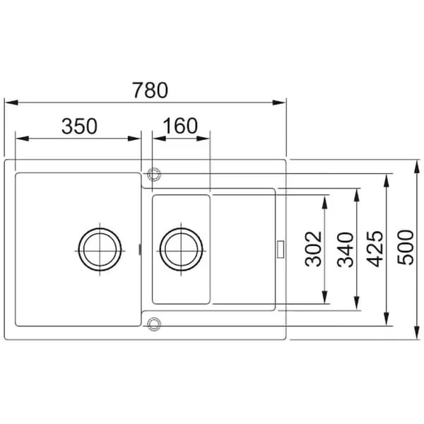 Chiuveta bucatarie FRANKE MRG 651-78, 1 1/2 cuve, picurator reversibil, compozit granit, avena