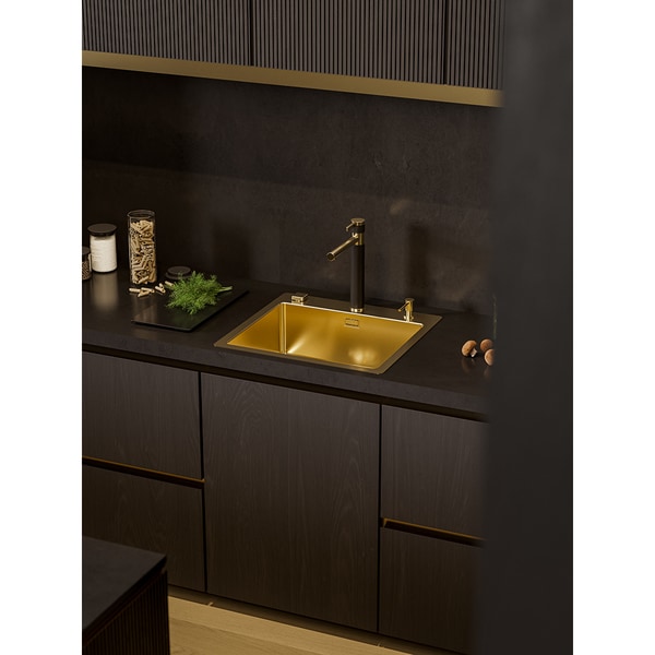Chiuveta bucatarie ALVEUS Pure 70, 1 cuva, inox, auriu