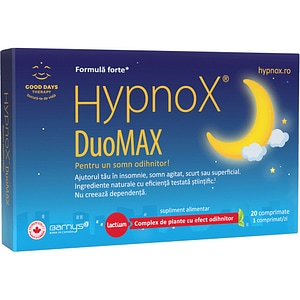 Supliment alimentar Hypnox DuoMax Barnys, 20 comprimate, GOOD DAYS THERAPY