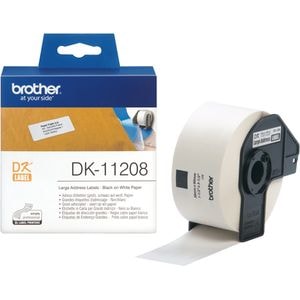 Banda etichete BROTHER DK-11208, 38 x 90mm, 400 etichete, Negru pe Alb