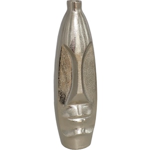 Vaza decorativa DECOR Bucaro, metal, 10 x 10 x 35 cm, argintiu