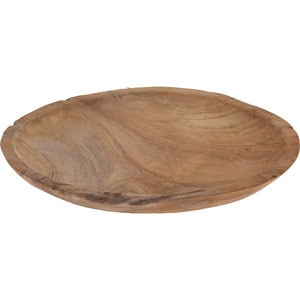 Platou decorativ KI Teak, lemn, 36 x 36 x 3 cm, maro