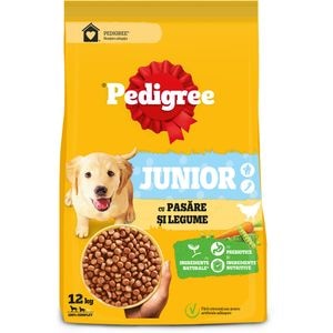 Hrana uscata pentru caini PEDIGREE, Junior, Pasare si legume