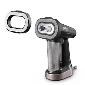 Aparat de calcat vertical TEFAL Pure Force DT8765E0, 1800W, 90g/min, 70ml, talpa ceramica, roz-gri