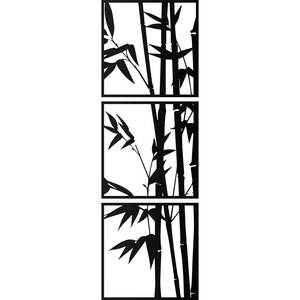 Decoratiune perete Bamboo, 45 x 45 cm, metal, negru