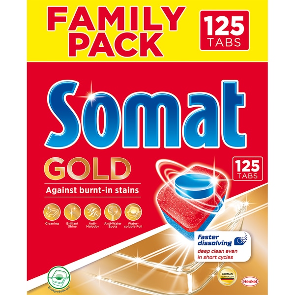 Detergent pentru masina de spalat vase SOMAT Gold, 125 bucati