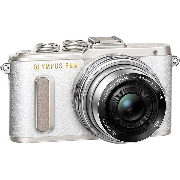 Aparat foto Mirrorless OLYMPUS E-PL8, 16.1 MP, Wi-Fi, argintiu + Obiectiv 14-42mm