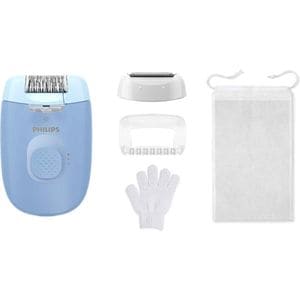 Epilator PHILIPS Seria 4000 BRE247/00, 2 viteze, 4 accesorii, retea, albastru